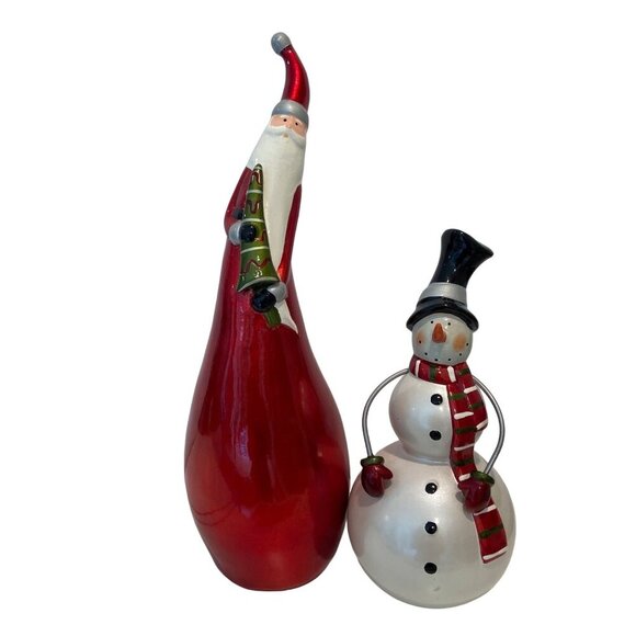 Santa & Snowman Ceramic Christmas home Decor Set Holidays decoration Christmas - Picture 1 of 14